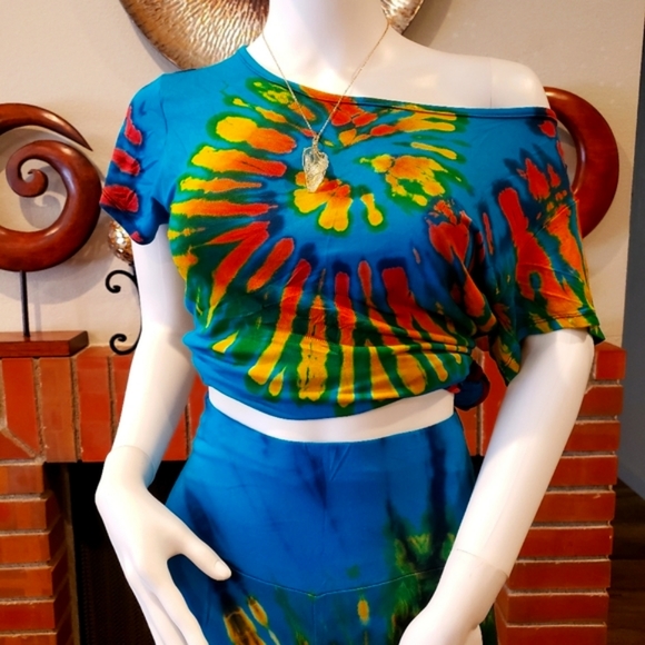 TIE DYE *2 Colors Avail*Rayon Stretch T- Shirt Top OS-NEW - Picture 6 of 6